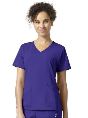 Vera Bradley Nettie V-Neck Scrub Top in Violet Purple